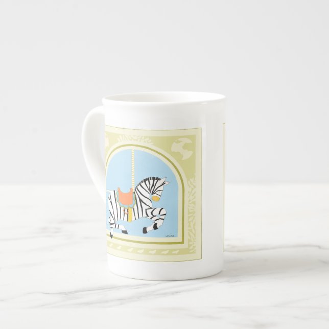 Tasse En Porcelaine Carousel Zebra par June Erica Vess (Devant gauche)