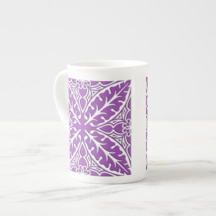 Tasse En Porcelaine Carreaux marocains - violet et blanc