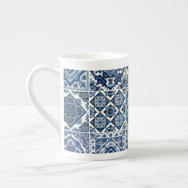 Tasse En Porcelaine Carrelage méditerranéen, Portugais, Azulejo, Majol (Gauche)
