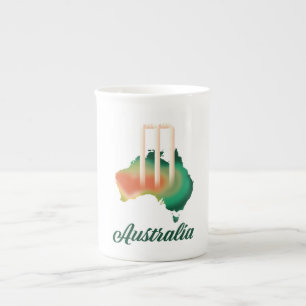 Tasse En Porcelaine Carte de cricket d'Australie.