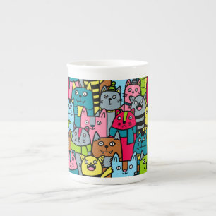 Tasse En Porcelaine Cat et kitten