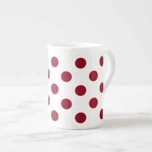 Tasse En Porcelaine Cercles Pois rouges Crimson