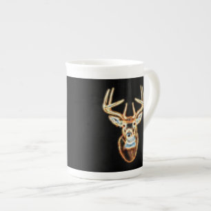 Tasse En Porcelaine Cerf Tête Spirit d'énergie numérique