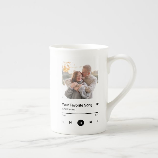Tasse En Porcelaine Chanson Personnalisée Chanson Favorite Chanson Une (Droite)