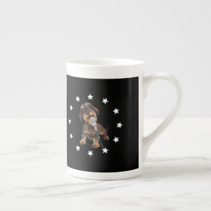 Tasse En Porcelaine Chanteur à poils durs Dachshund