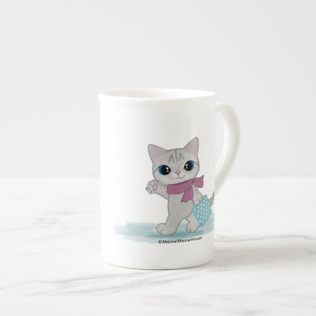 Tasse En Porcelaine Chat d'achats (Devant droit)