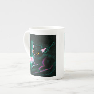 Tasse En Porcelaine Chaton noir mignon