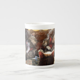 Tasse En Porcelaine Chats jouant au poker