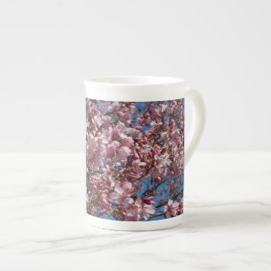 Tasse En Porcelaine Cherry Blossoms et Blue Sky Spring Floral
