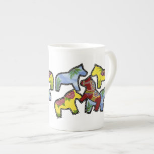 Tasse En Porcelaine Chevaux sauvages os Chine Mug