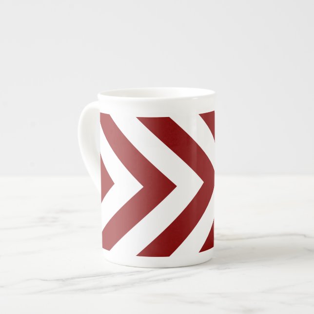 Tasse En Porcelaine Chevrons rouges et blancs (Devant gauche)