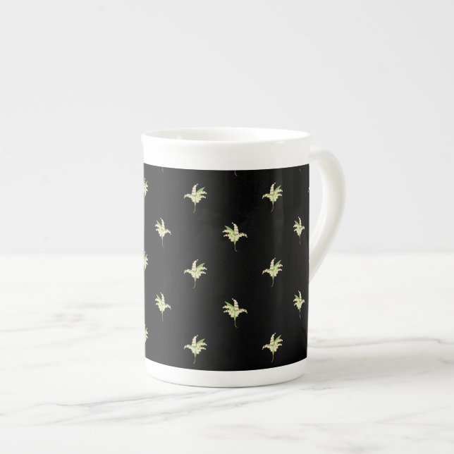 Tasse En Porcelaine Chic Bone China Mug : Lys of the Valley, Noir (Devant droit)
