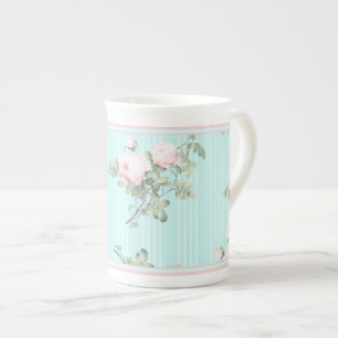 Tasse En Porcelaine Chine de boue décorative shabby chic rose