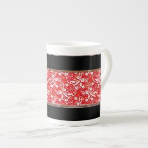 Tasse En Porcelaine Chine osseuse Mug rouge et blanc