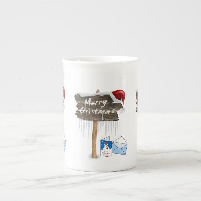 Tasse En Porcelaine Christmas Mug, Snowman, Joyeux Noël (Devant)