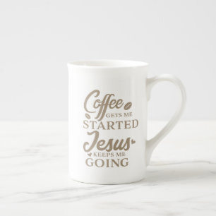 Tasse En Porcelaine Citation Chrétienne Le Café Me Fait Commencer Le