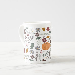 Tasse En Porcelaine Citrouille d'automne motif graphique contemporain