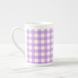 Tasse En Porcelaine Classic En vichy Vérifier Plaid Motif Lilac