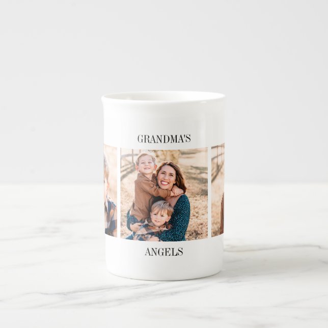 Tasse En Porcelaine Collage multi-photo Angels de grand-mère (Devant)