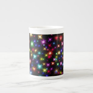 Tasse En Porcelaine Conception de feux d'artifice Étoiles Colorées
