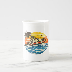 Tasse En Porcelaine Conception de nom Adam Retro Sunset