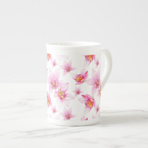 Tasse En Porcelaine Conception d'orchidées à l'aquarelle 15 