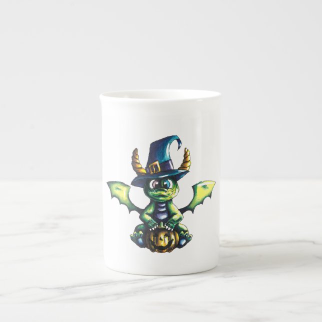 Tasse En Porcelaine Conception magique du dragon d'Halloween (Devant)