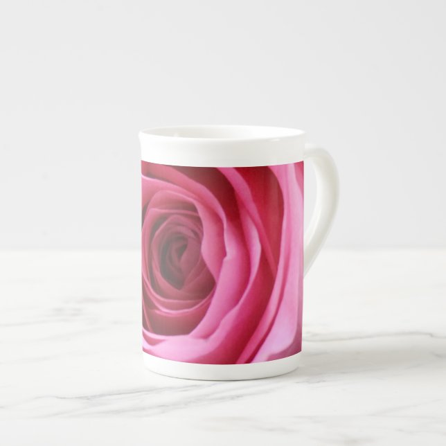 Tasse En Porcelaine Conception rose 2 (Devant droit)