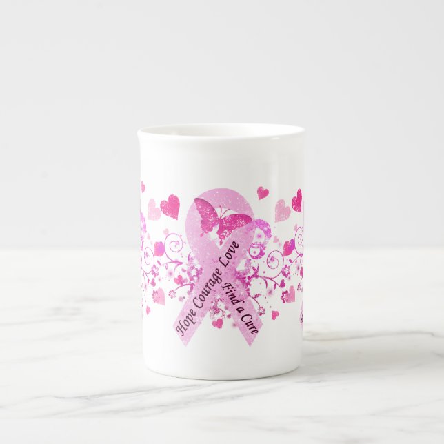 Tasse En Porcelaine Conscience de cancer du sein (Devant)