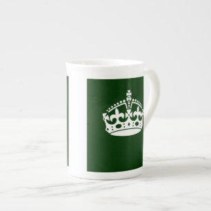 Tasse En Porcelaine Conserver l'icône de la couronne calme sur le vert