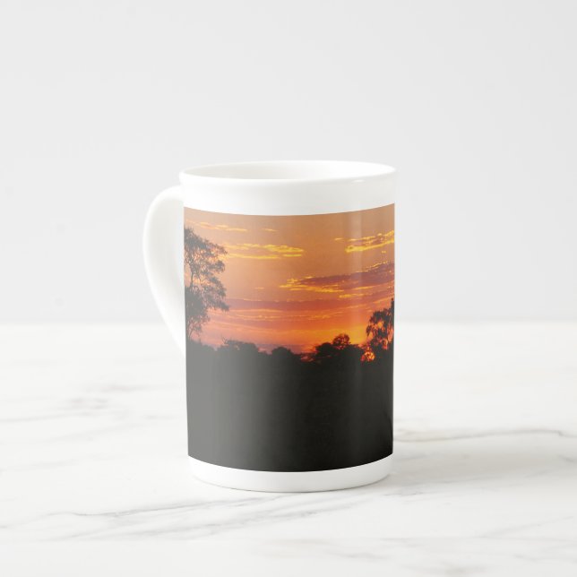 Tasse En Porcelaine Coucher de soleil Acacia (Devant gauche)