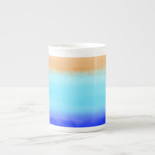 Tasse En Porcelaine Coucher de soleil sur l'aquarelle de l'océan Art A