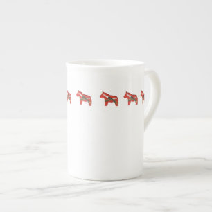 Tasse En Porcelaine Coupe de Chine de cheval de carver de bois