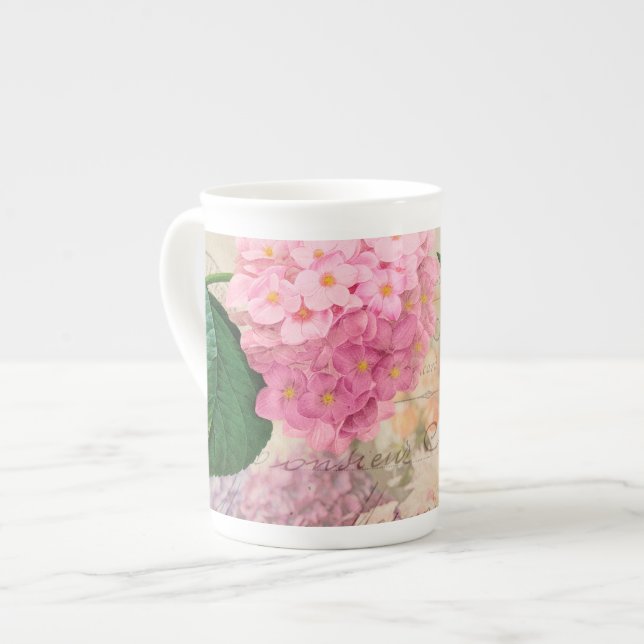 Tasse En Porcelaine Coupe Redoute de Mug Hydrangea Rose (Devant gauche)