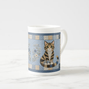 Tasse En Porcelaine Couverture chat tigré
