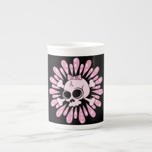 Tasse En Porcelaine Crâne rose doux