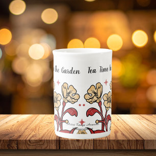 Tasse En Porcelaine Cute Browns 'THÉ DANS LE JARDIN' PERSONNALISER Flo