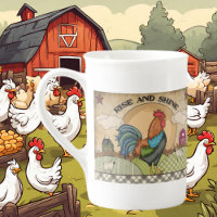 Cute Country Rooster se lève brillamment