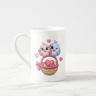 Tasse En Porcelaine Cute dessin oiseau couple Spécialité Mug