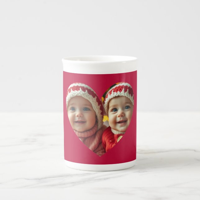 Tasse En Porcelaine Cute Heart Photo Mug (Devant)