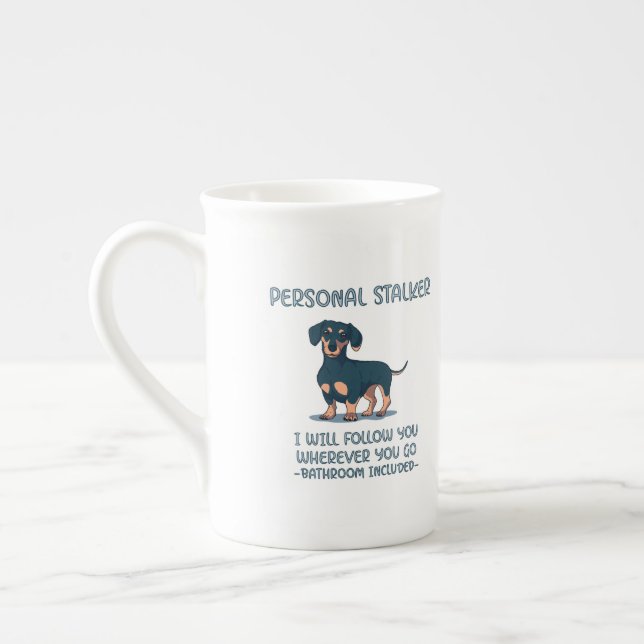 Tasse En Porcelaine Dachshund Personal Stalker (Gauche)