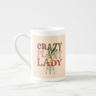 Tasse En Porcelaine Dame de la plante rétro typographie de plantes à l