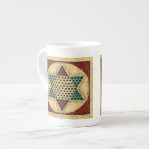 Tasse En Porcelaine Damier chinois vintage par le harpiste d'Ethan