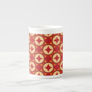 Tasse En Porcelaine 🔴Décor Abstrait Géométrique Rouge Moderne✨