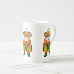 TASSE EN PORCELAINE DÉGUISEMENT DE MAÏS EN BONBON D'HALLOWEEN SOURIS
