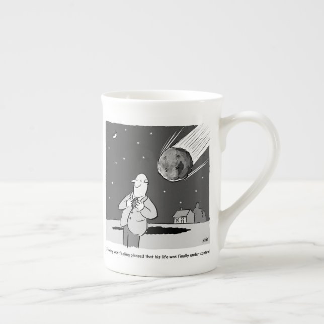 Tasse En Porcelaine Désastre drôle de météore frappant la Terre (Droite)