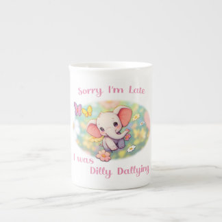 Tasse En Porcelaine Désolé d'être en retard Éléphant Design