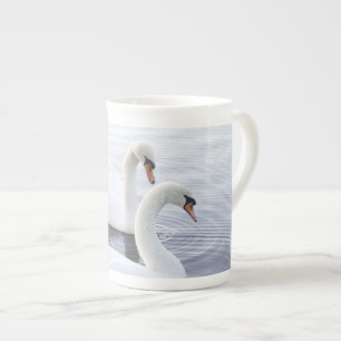 Tasse En Porcelaine Deux cygnes