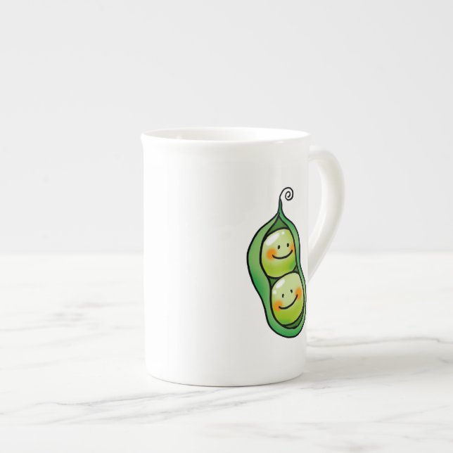 Tasse En Porcelaine Deux pois dans une cosse (Devant droit)