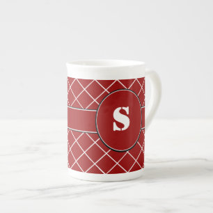 Tasse En Porcelaine Diamant rouge Monogramme